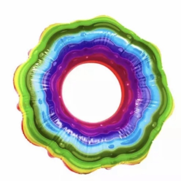 H2O GO Rainbow Ribbon Round Inflatable Pool Tube. - Picture 3 of 5